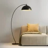 Lindby buelampe Jonera, sort, metal, E27, højde 185 cm