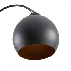 Lindby buelampe Minali, sort, metal, 148 cm høj, E27