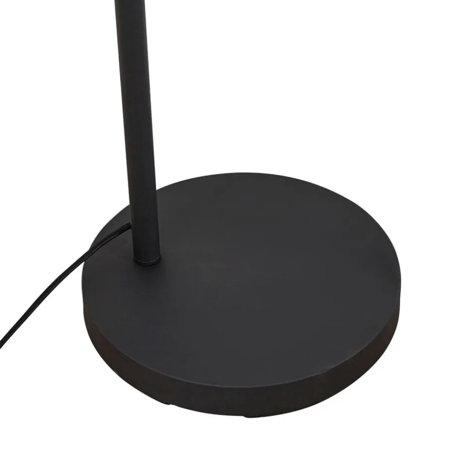 Lindby buelampe Solvian, sort/natur, bambus, metal