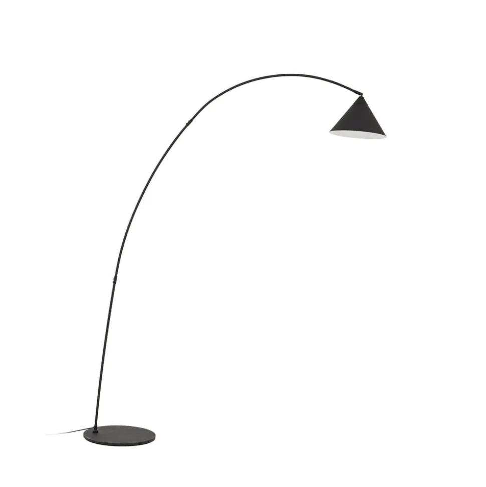 Lindby buelampe Triangolo, sort, højde 195 cm, metal E27