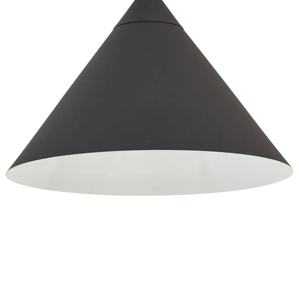 Lindby buelampe Triangolo, sort, højde 195 cm, metal E27