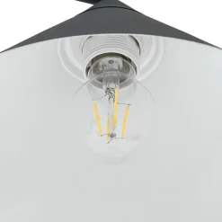 Lindby buelampe Triangolo, sort, højde 195 cm, metal E27