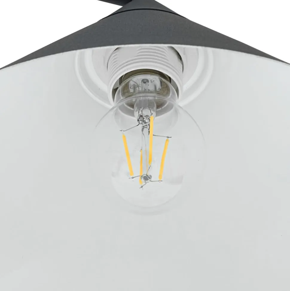 Lindby buelampe Triangolo, sort, højde 195 cm, metal E27