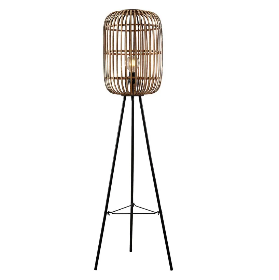 Lindby Canyana gulvlampe, 139 cm, natur, rattan, stativ