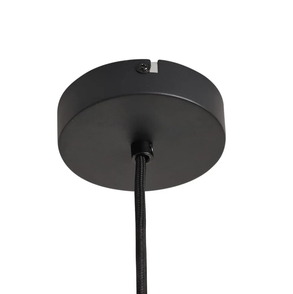 Lindby Clarine hængelampe, valnød, Ø 50 cm, metal