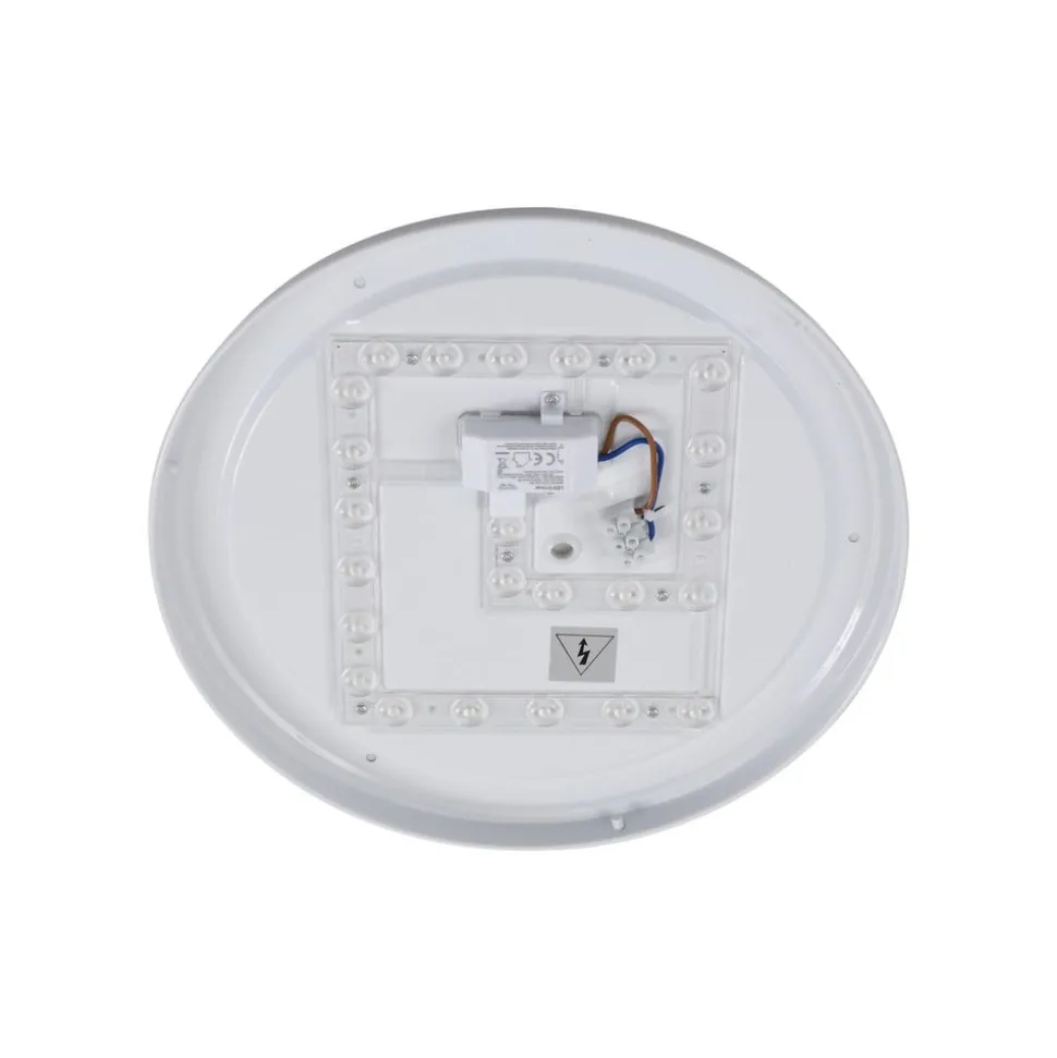 Lindby Doki LED udendørs loftslampe, 34 cm, hvid, plast