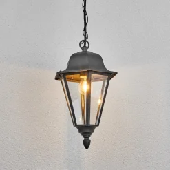 Lindby Edana udendørs hængelampe, 40 cm, antracit, E27, IP44