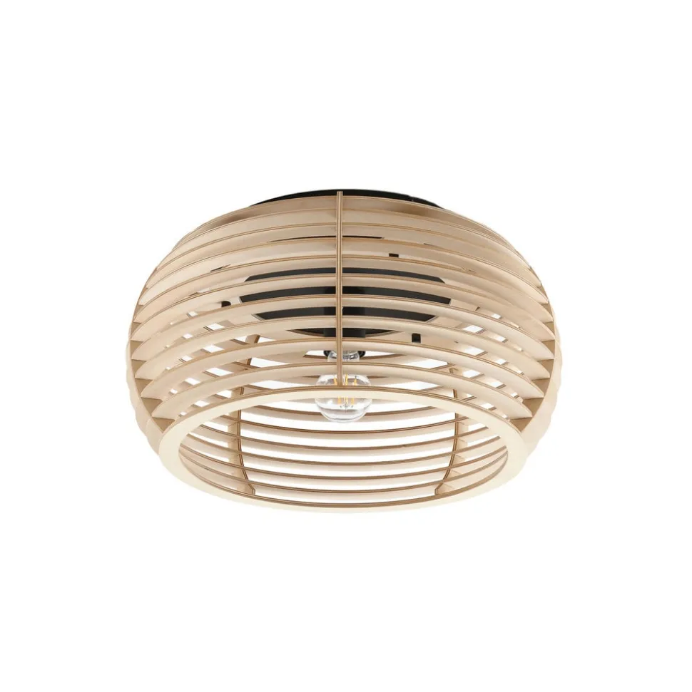 Lindby Ediz loftlampe, 1 lyskilde, E27, træ, Ø 44,4 cm