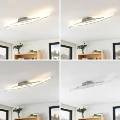 Lindby Elarit LED-loftlampe, forkromet