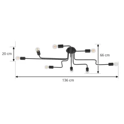 Lindby Elimar loftlampe, 8 lyskilder