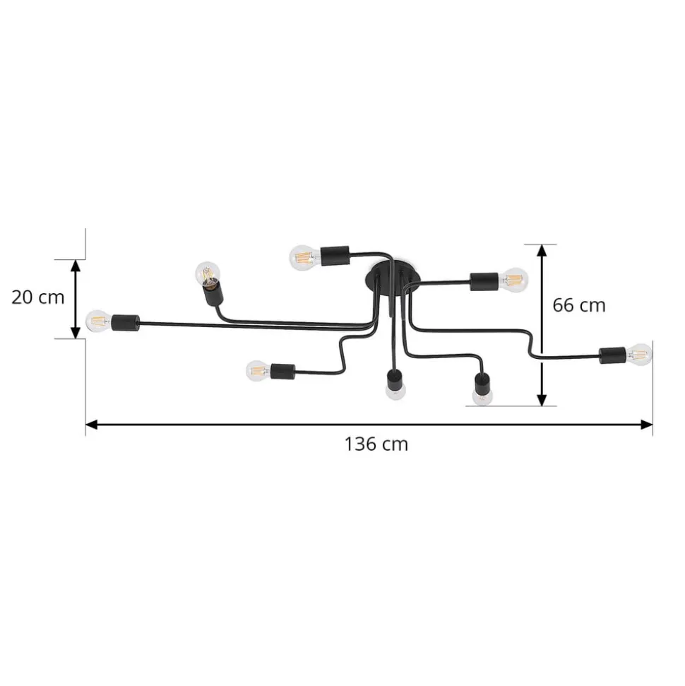 Lindby Elimar loftlampe, 8 lyskilder