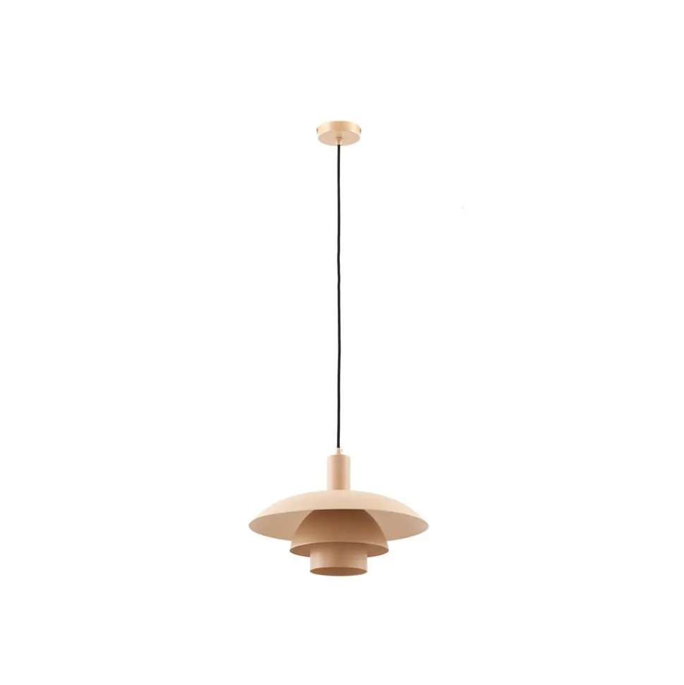 Lindby Elorri hængelampe, beige, Ø 38 cm, metal