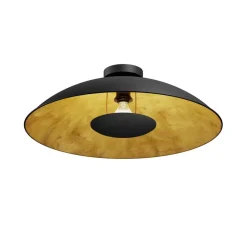 Lindby Emilienne loftlampe, sort/guld, metal, Ø 60 cm