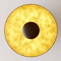 Lindby Emilienne loftlampe, sort/guld, metal, Ø 60 cm