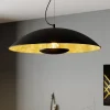 Lindby Emilienne pendellampe, sort, guldfarvet, Ø 60 cm