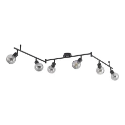 Lindby Eridia loftspot, sort, 6 lyskilder, langt