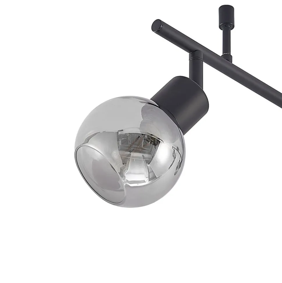 Lindby Eridia loftspot, sort, 6 lyskilder, langt