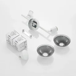Lindby Erin loftspot, hvid, 2-lys, 31,5 cm, glas