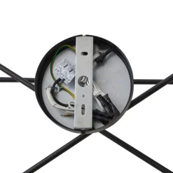 Lindby Estar loftlampe, sort, metal, 6 lyskilder, Ø56cm