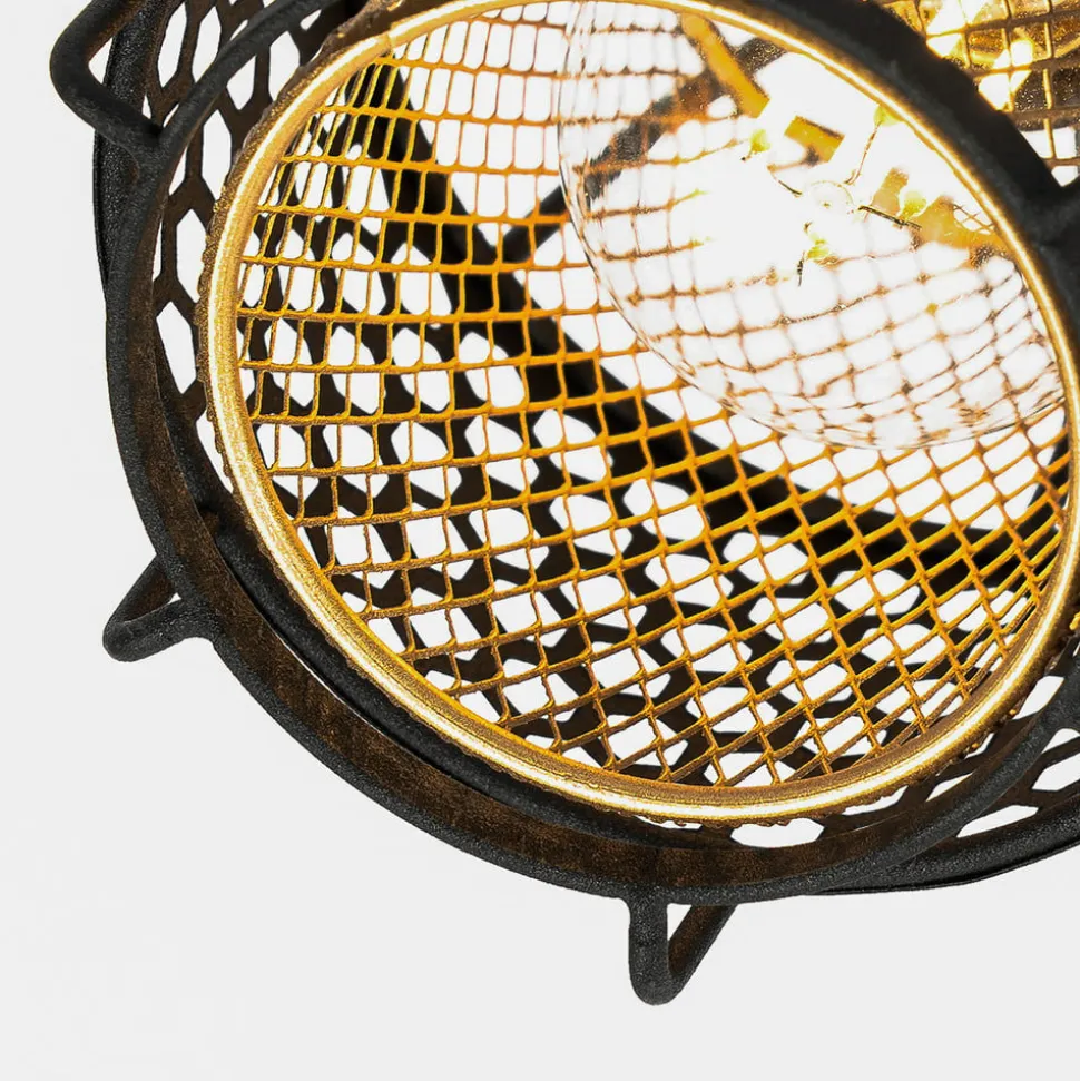 Lindby Eudoria loftlampe, 3 lyskilder, sort/guld