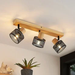 Lindby Evinora loftspot af træ, 3 lyskilder
