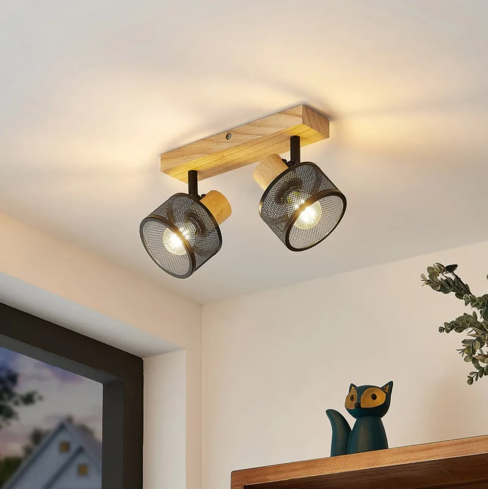 Lindby Evinora loftspot af træ, 2 lyskilder