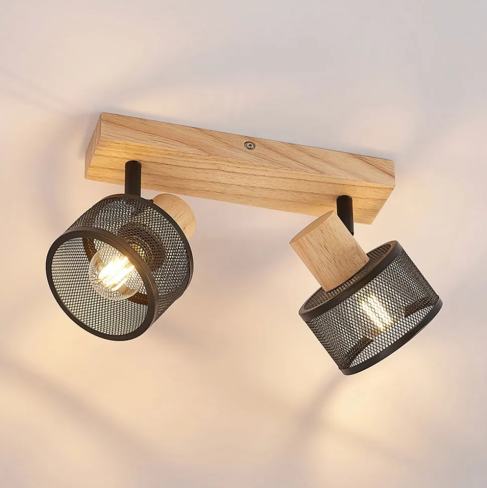Lindby Evinora loftspot af træ, 2 lyskilder