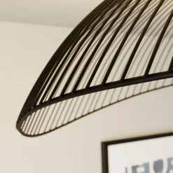 Lindby Fabronia loftlampe, sort/hvid, glas, kugle, E27