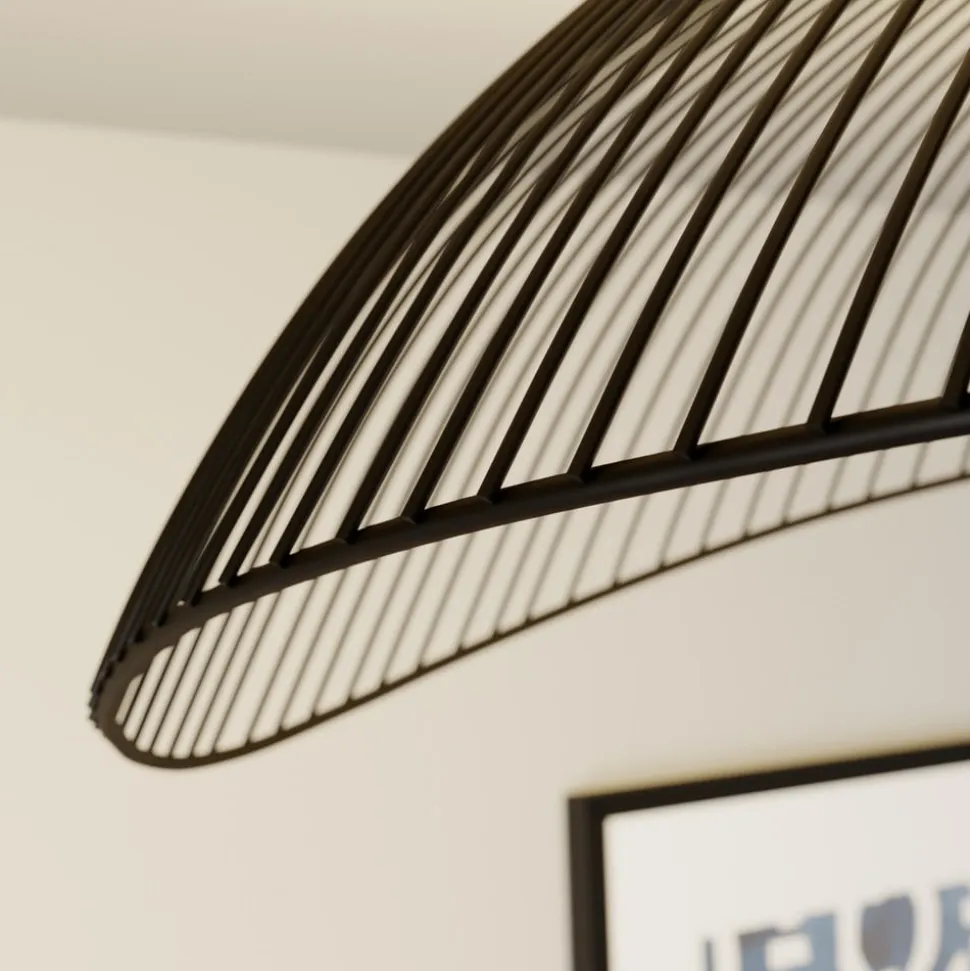 Lindby Fabronia loftlampe, sort/hvid, glas, kugle, E27
