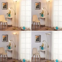 Lindby Felicia uplight med læselampe, messing