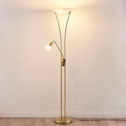 Lindby Felicia uplight med læselampe, messing