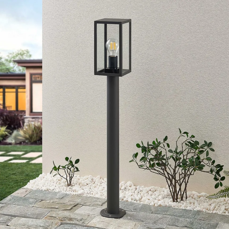 Lindby Filimon vejlampe, 80 cm, antracit, IP44, E27