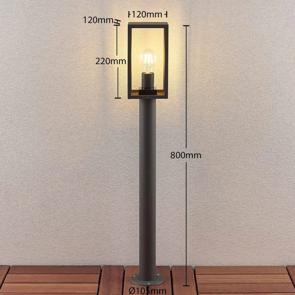 Lindby Filimon vejlampe, 80 cm, antracit, IP44, E27