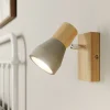 Lindby Filiz spotlight, 12 cm høj, træ, beton, E14