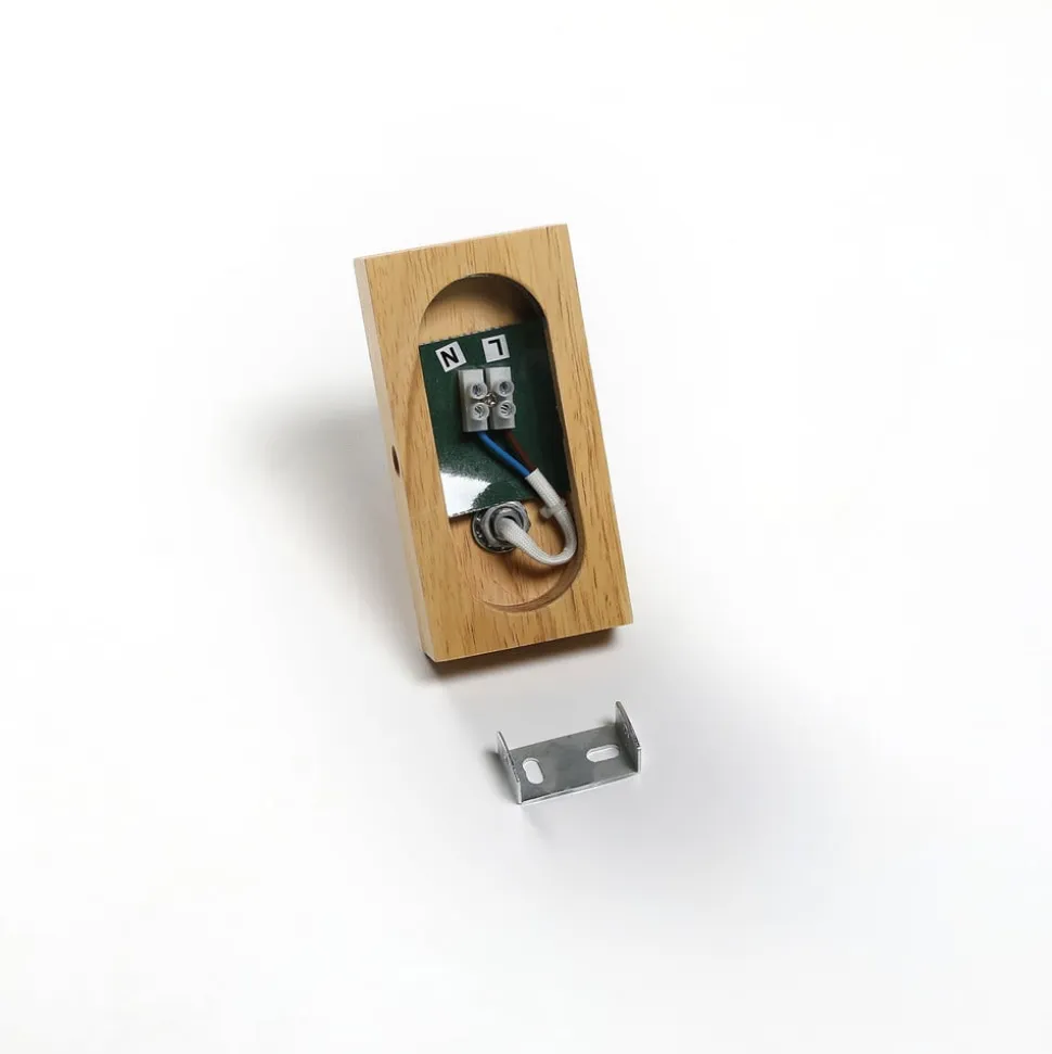 Lindby Filiz spotlight, 12 cm høj, træ, beton, E14