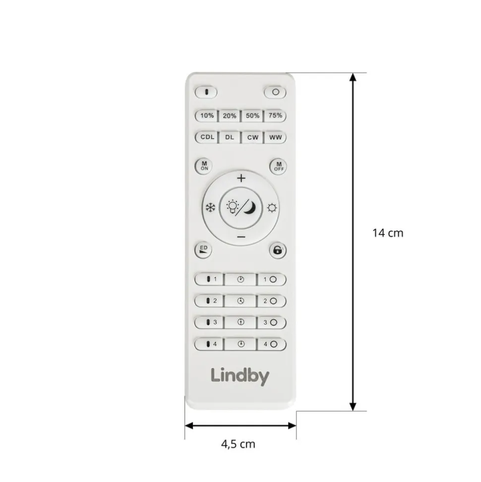 Lindby fjernbetjening Lumaro, hvid, længde 14 cm
