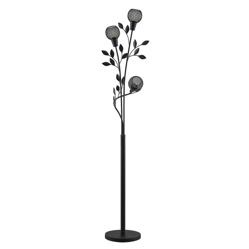 Lindby Florentine gulvlampe Kanye, 160 cm, sort, 3 lyskilder.