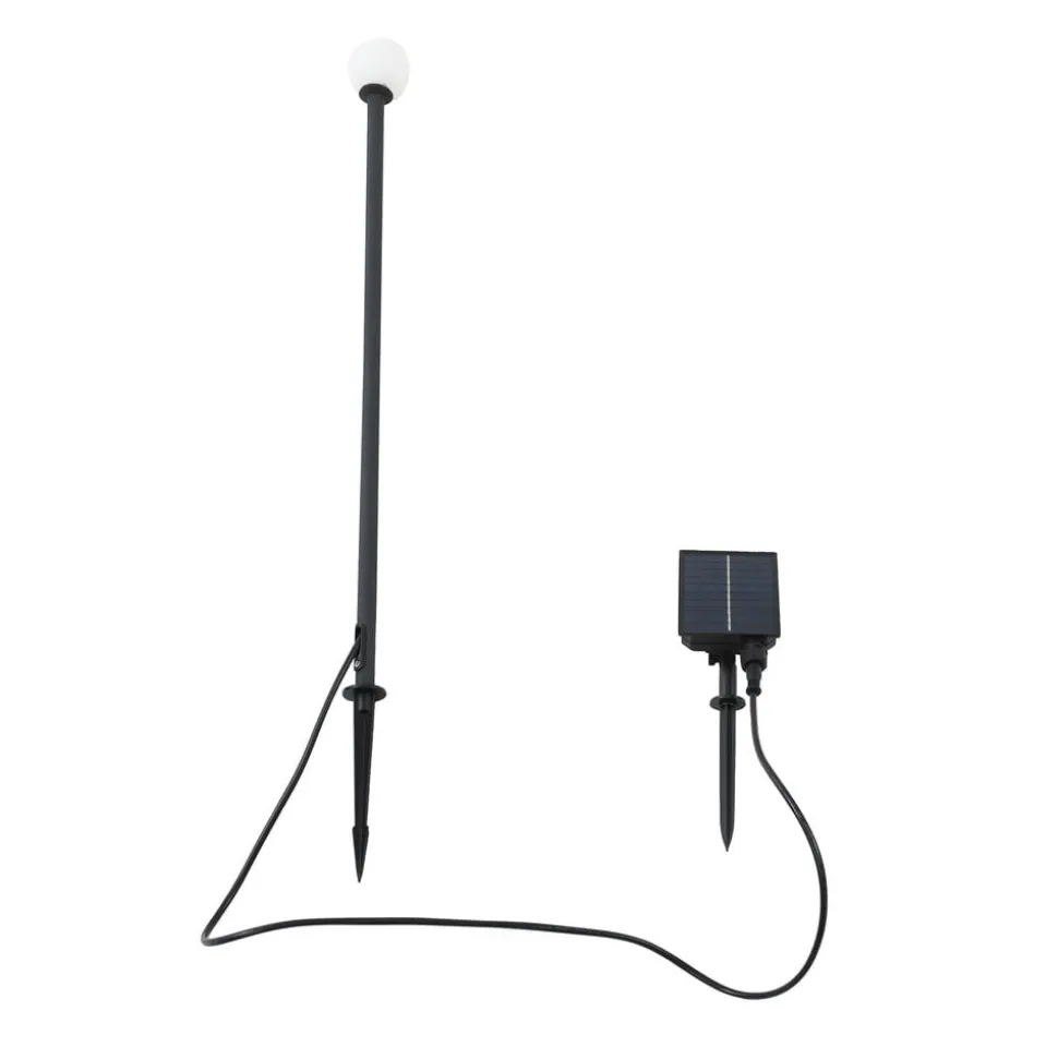 Lindby Freydis LED-solcellelampe, sort, aluminium, 2.000 K