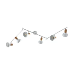Lindby Fridolin loftspot, 160 cm, 6 lyskilder, hvid, metal