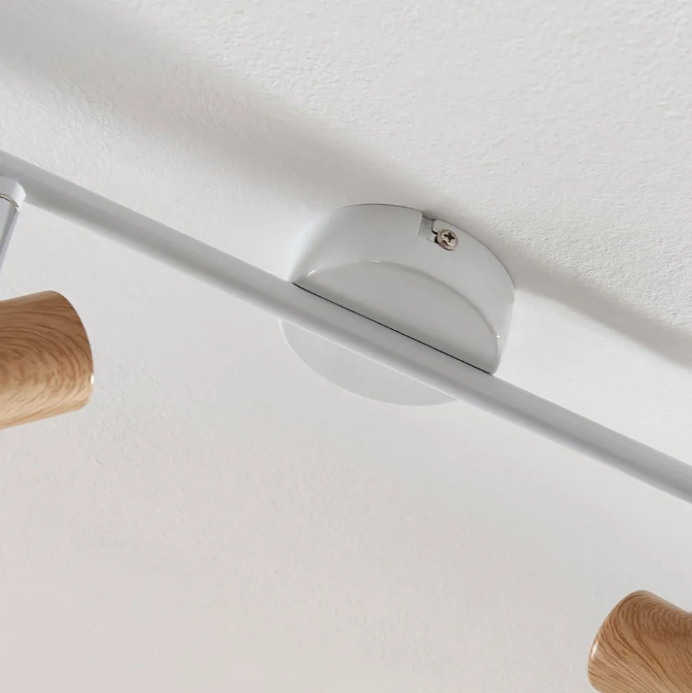 Lindby Fridolin loftspot, 160 cm, 6 lyskilder, hvid, metal
