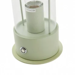 Lindby genopladelig bordlampe Yvette, grøn, IP44, touchdæmper