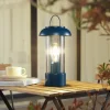 Lindby genopladelig bordlampe Yvette, blå, IP44, touchdæmper