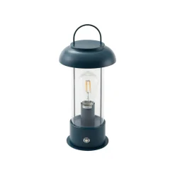 Lindby genopladelig bordlampe Yvette, blå, IP44, touchdæmper