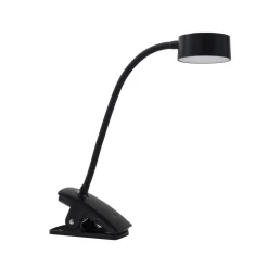 Lindby genopladelig klemmelampe Maori, sort, metal, CCT