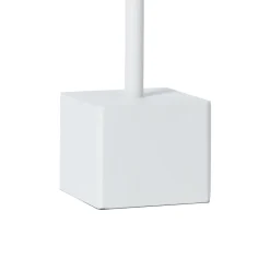 Lindby genopladelig LED-bordlampe Janea CUBE, hvid, metal