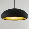 Lindby Gerwina pendellampe, sort/guld, metal, 40 cm, E27