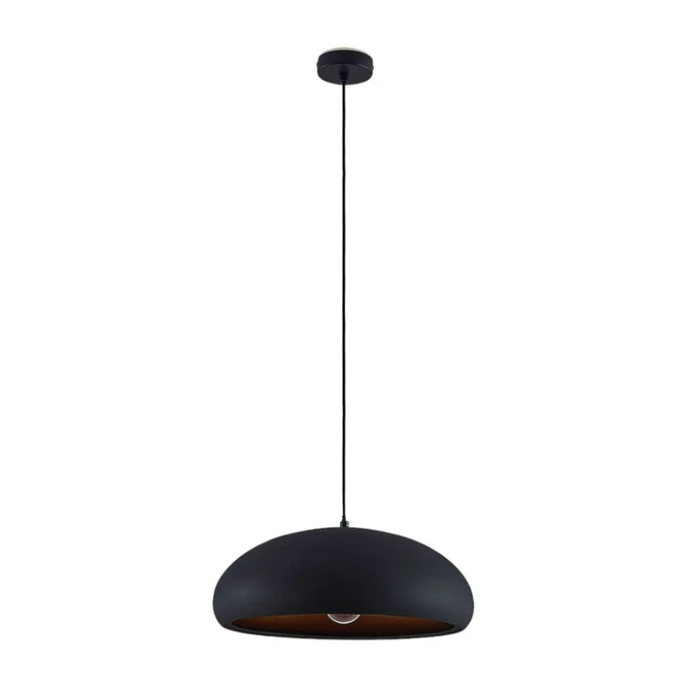 Lindby Gerwina pendellampe, sort/guld, metal, 40 cm, E27