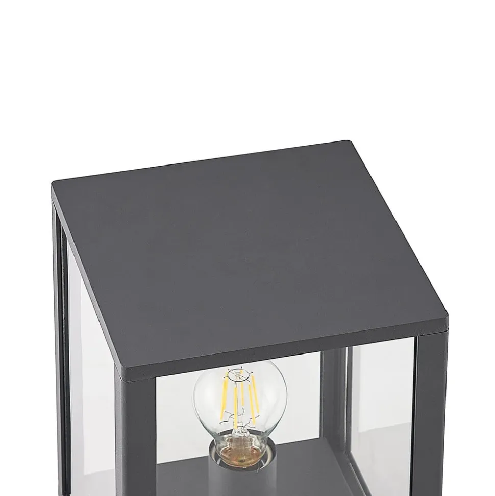 Lindby Giavanna sokkellampe, 29 cm, antracit, IP44, E27