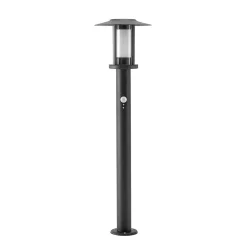 Lindby Gregory LED-vejlampe, 76 cm, sensor, mørkegrå, IP44