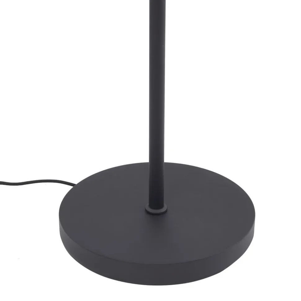Lindby gulvlampe Aliette, sort/grå, glas, læselampe
